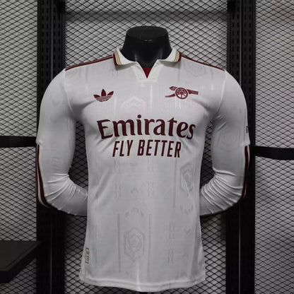 Arsenal 2025/26 Away Player Version Long Sleeve Soccer Jersey – Men