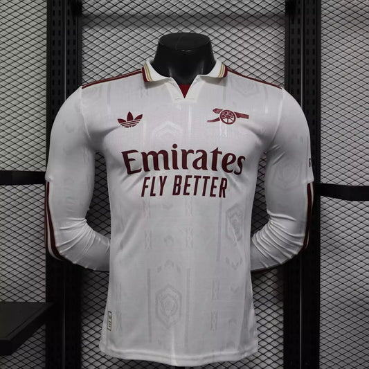 Arsenal 2025/26 Away Player Version Long Sleeve Soccer Jersey – Men