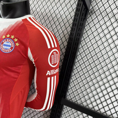 Bayern Munich 2025/26 Home Player Version Long Sleeve Soccer Jersey – Men