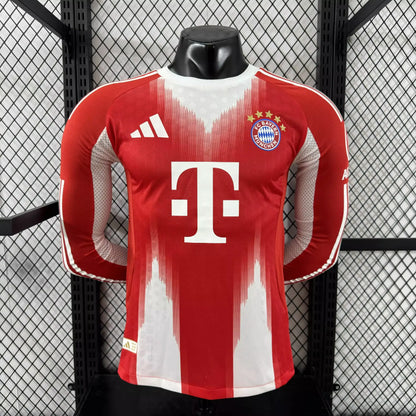 Bayern Munich 2025/26 Home Player Version Long Sleeve Soccer Jersey – Men