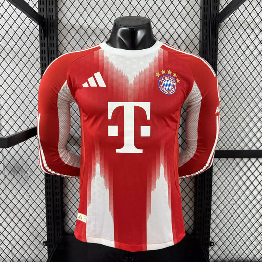 Bayern Munich 2025/26 Home Player Version Long Sleeve Soccer Jersey – Men
