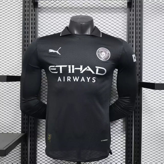 Manchester City 2025/26 Away Player Version Long Sleeve Soccer Jersey – Men